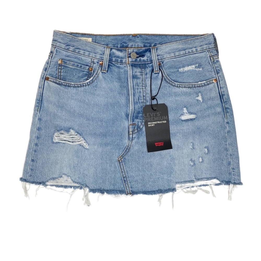 Levi’s deconstructed denim mini skirt NWT 30 - Picture 6 of 9